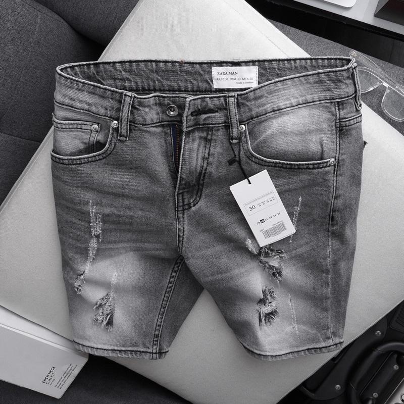 Quần jean nam lửng xám chuột - Quần short nam