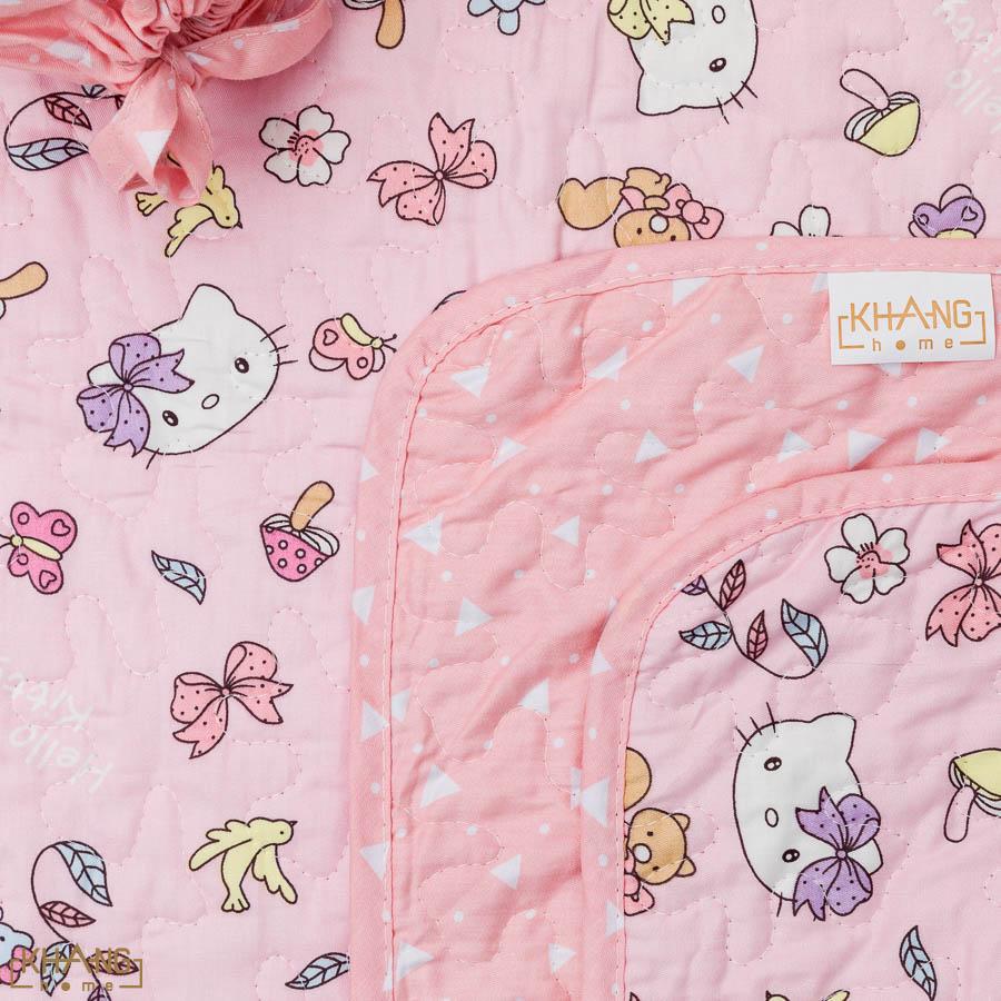 Bộ Nệm Chần Bông Sơ Sinh Khang Home Baby Safety 80x125cm BBS21 - 100% Cotton Thiên Nhiên  - Giúp Bé Ngủ Thẳng Lưng Không Cong Vẹo Cột Sống