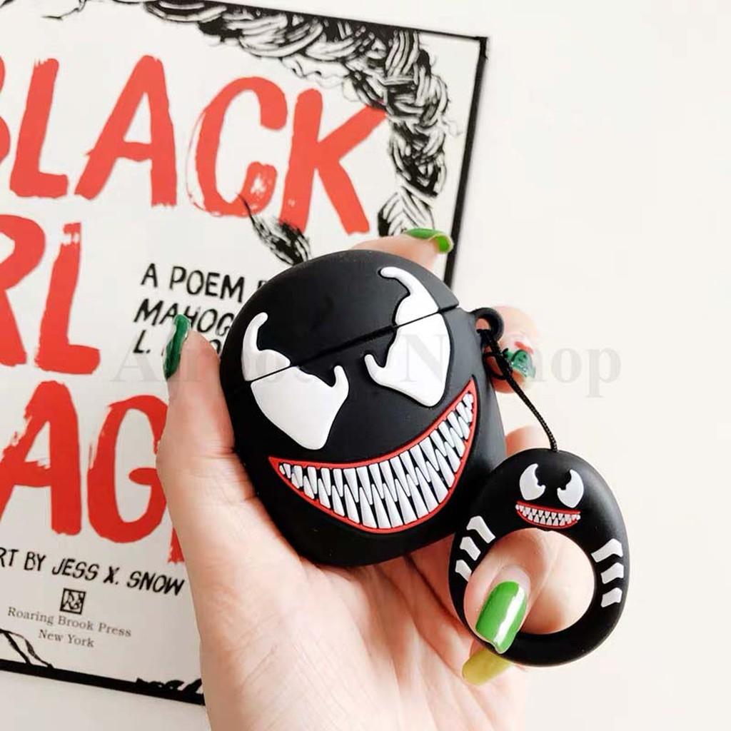 Vỏ bao case airpod 1 và 2, tai nghe bluetooth i11,i12, i9s... Batman và Venom kute silicon cao cấp