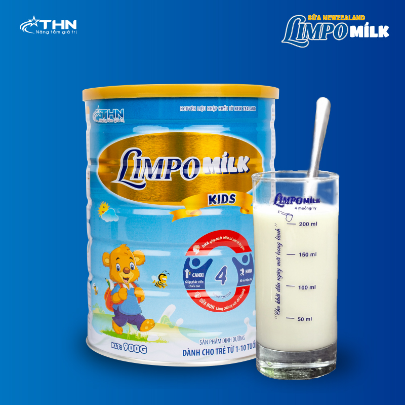 LIMPO KIDS | 900g | Sữa bột dinh dưỡng dành cho trẻ từ 1-10 tuổi giúp tăng chiều cao, phát triển trí não, tăng sức đề kháng, cải thiện đường ruột, giảm táo bón