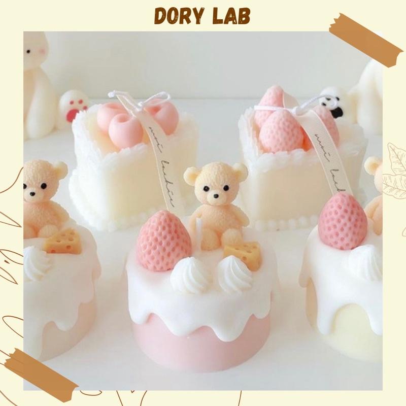 Nến Thơm Handmade Bánh Kem Gấu Con Nhiều Mẫu - Dory Lab