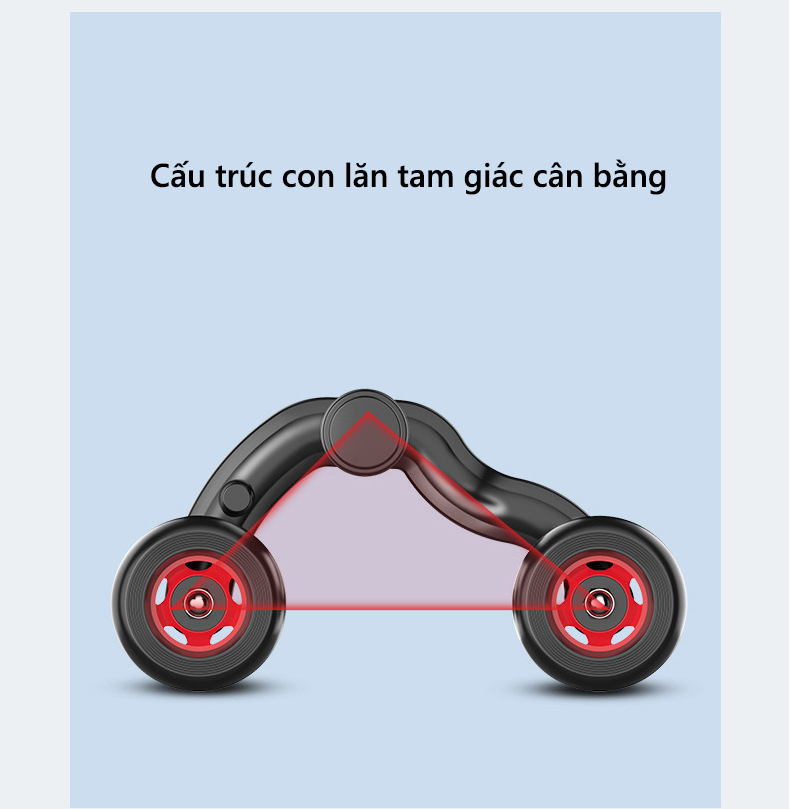 Bánh Xe Con Lăn Tập Cơ Bụng Đa Năng ( 1 Bộ đi kèm 2  kiểu Tay Cầm Có thể tháo ra thay đổi  ) Tạo Tư Thế Thoải Mái Linh Hoạt Dành Cho Cả Nam Nữ Cleacco - Tặng Kèm Thảm Lót