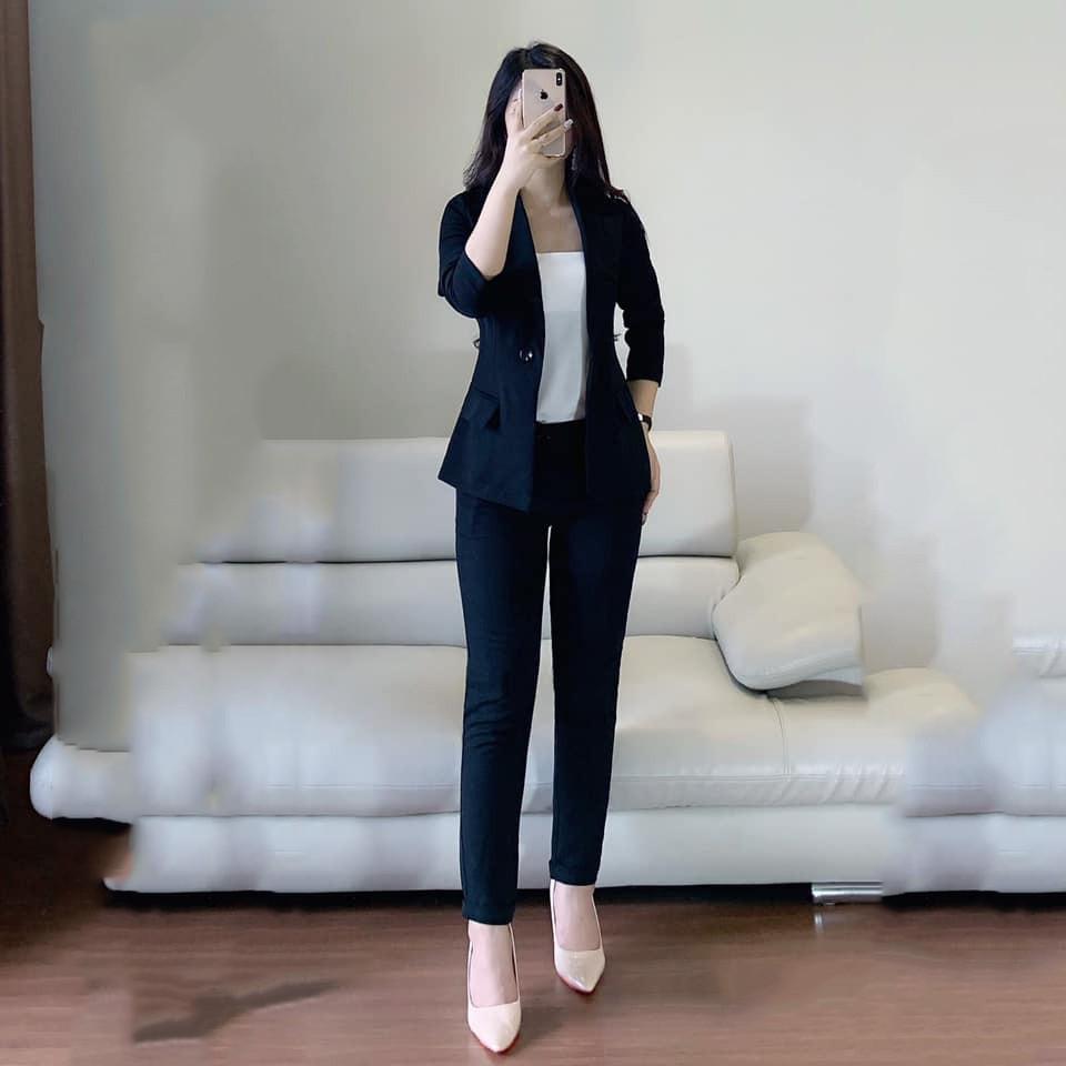 Bộ vest dáng dài ôm bigsize cho người béo mập