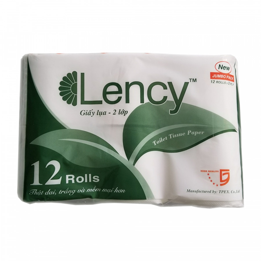 Giấy vệ sinh LENCY cao cấp Lốc 12 cuộn ( 2 lớp )