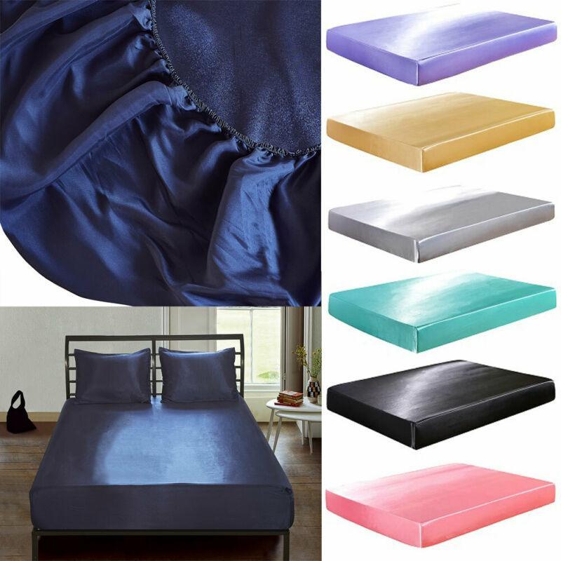 Faroot Lụa Satin Giường Trang Bị Tấm Thun Tờ Polyester & Cotton Giường Đơn Tấm Trải Giường Bộ
