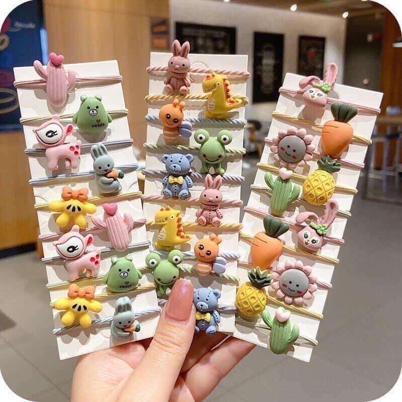 Set 10 Dây Buộc Tóc Nhiều Hình