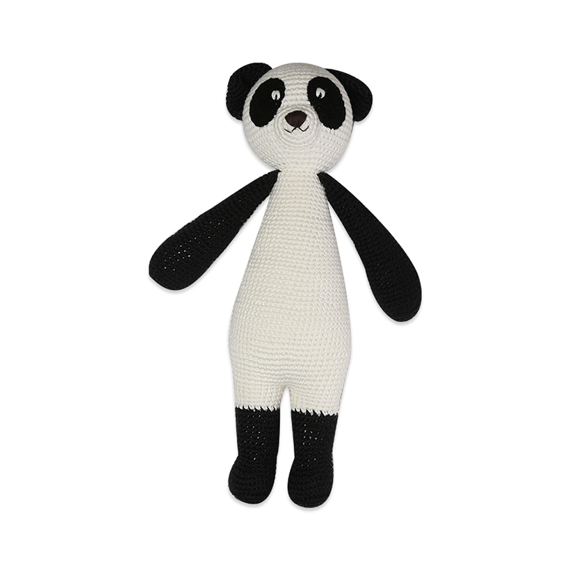 Thú bông bằng len Gấu panda Lular trắng thân dài - sản xuất thủ công handmade in Việt Nam - chất liệu 100% cotton, hàng chính hãng xuất khẩu, phù hợp mọi lứa tuổi