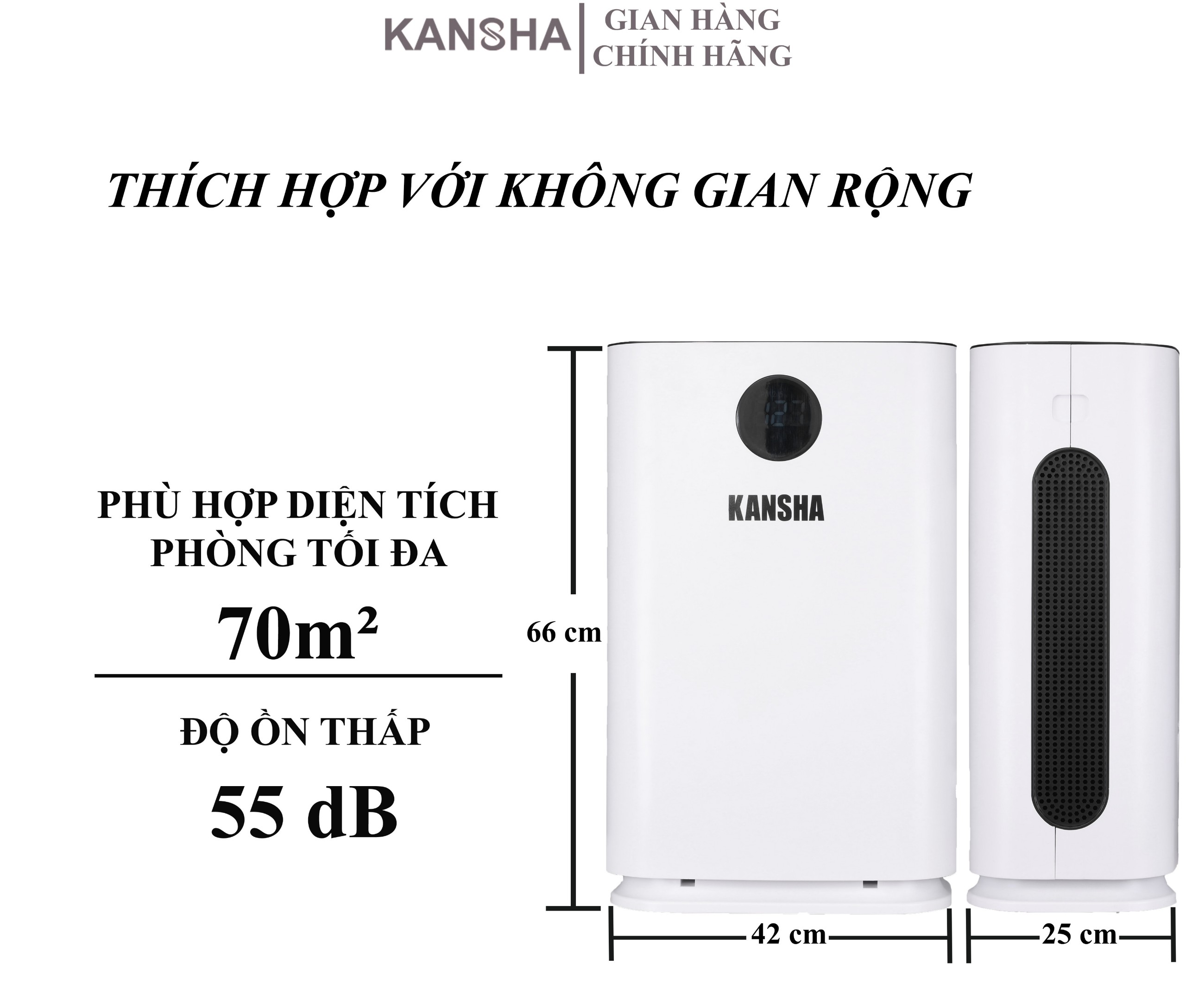 Máy lọc không khí KANSHA AP02 - Air Purifier - Hàng chính hãng