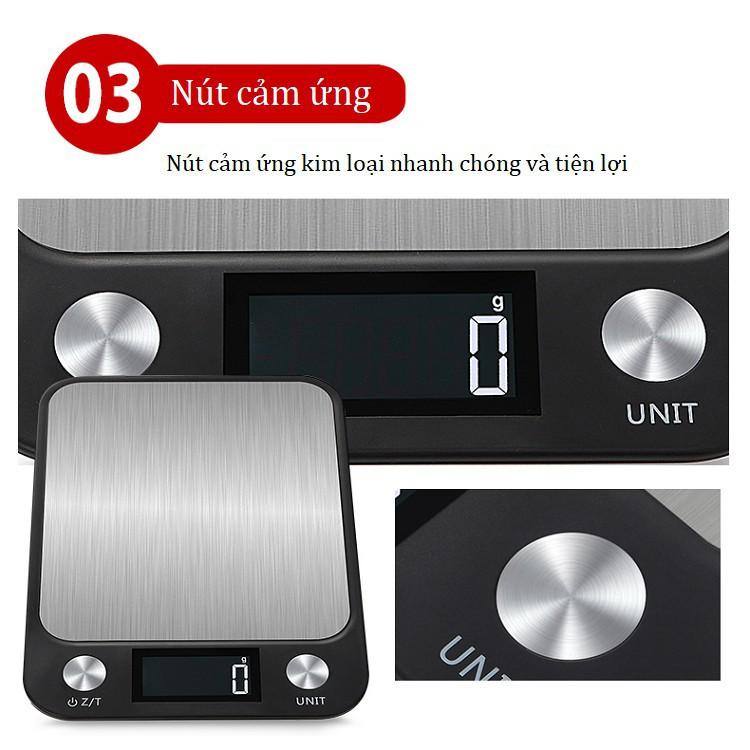 Cân điện tử nhà bếp C18 - Tải trọng tối đa 10kg, Sai Số 1g
