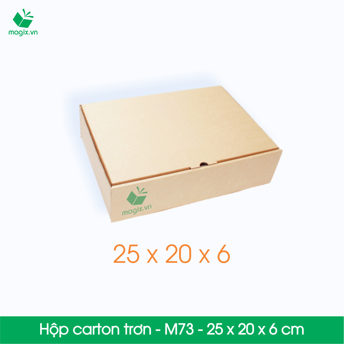 M73 - 25X20X6 Cm - 50 Thùng Hộp Carton Trơn Đóng Hàng