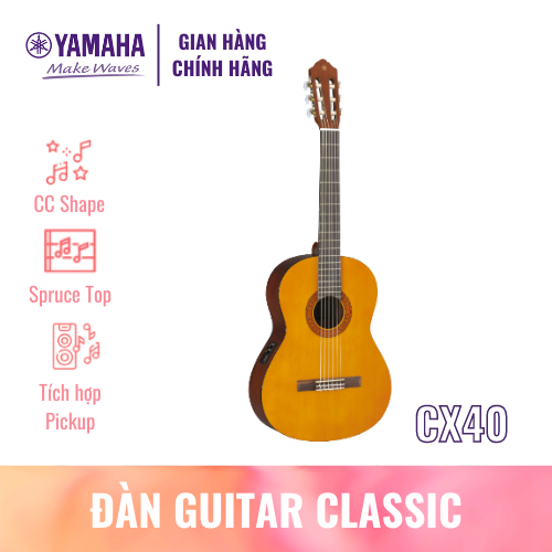 Đàn Guitar Classic YAMAHA CX40 - Mặt đàn gỗ vân sam, hệ thống âm thanh Pickup, sản phẩm chính hãng