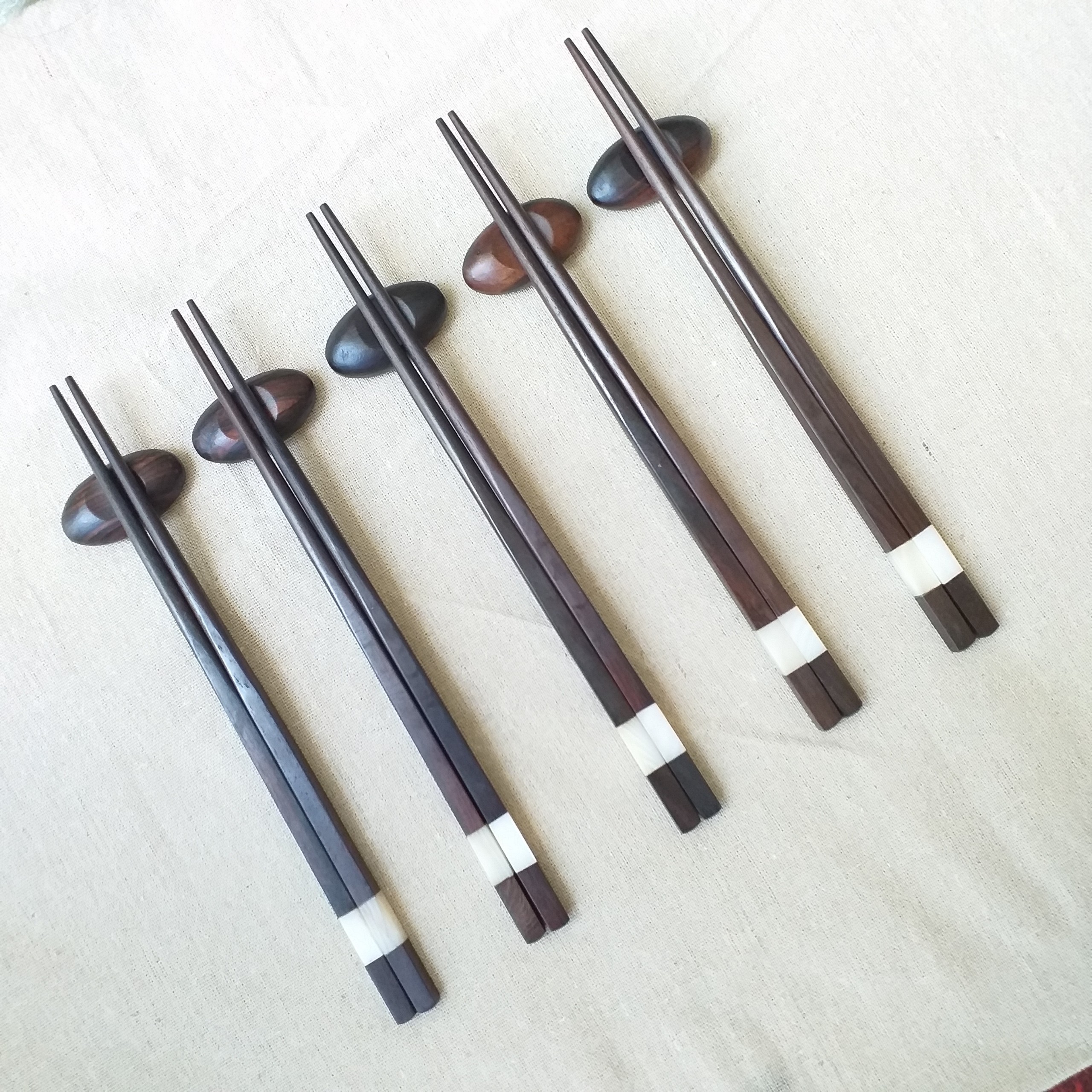 Đũa gỗ Trắc đen vuông 23cm - Khảm trai thân vuông - Đũa gỗ tự nhiên
