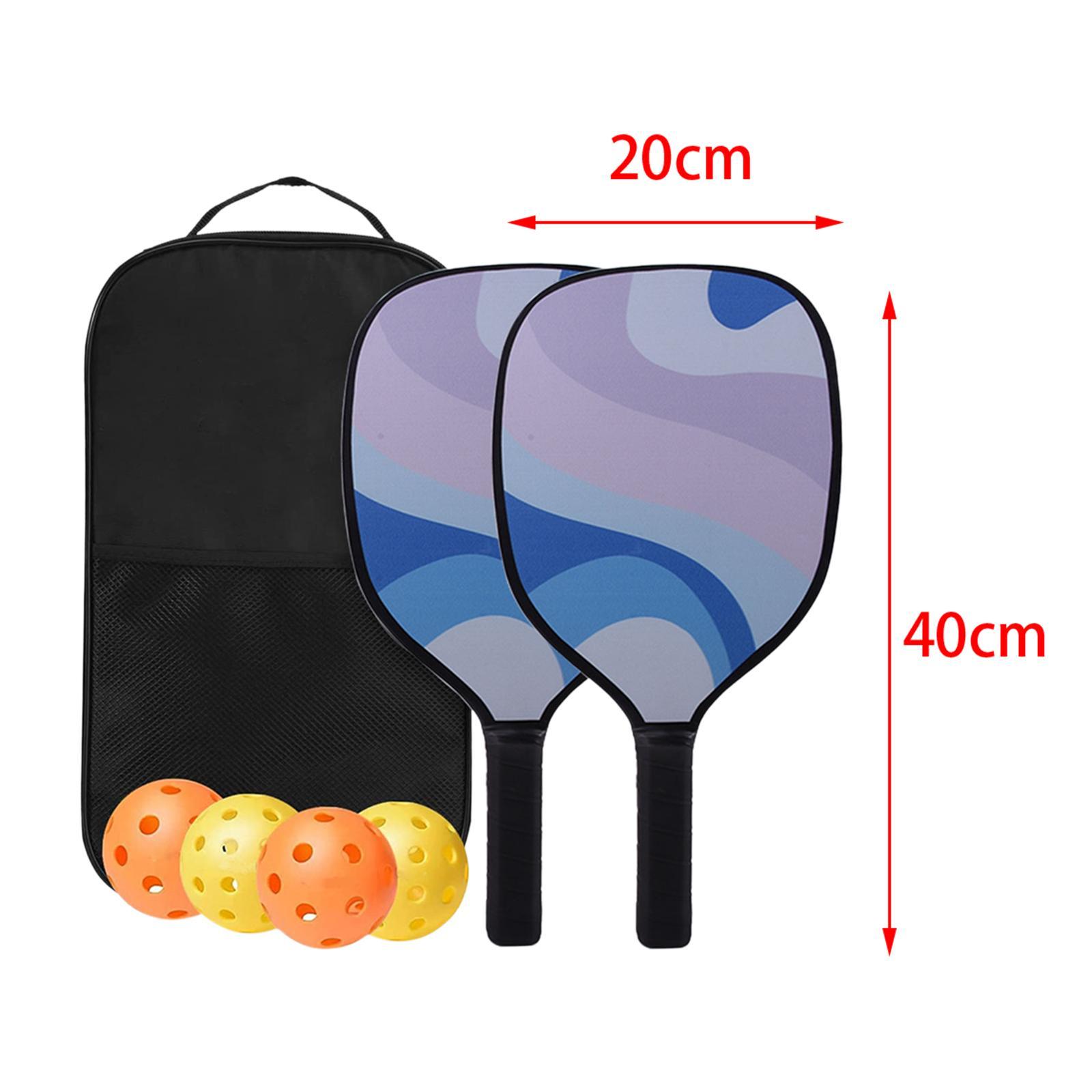 Pickleball Paddles Sets, Anti Slip Sweat Absorbing Comfort Grip, Pickleball Set of 2 with 4 Balls and 1 Bag