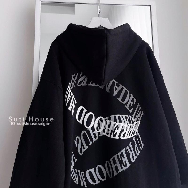 áo nỉ khóa hoodie chữ vòng đẹp cực hot in chữ siêu hot hàng mặc mát thoải mái dáng rộng unisex