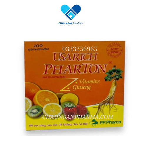 USARICH PHARTON  Vitamin, Gingsen  PP.Pharco Hộp 100 viên Nang Mềm