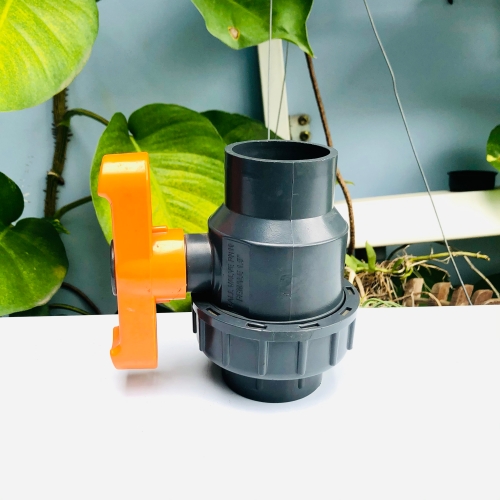 Van cầu rắc co phi 42mm cao cấp Automat một đầu ren trong nhựa PVC cao cấp tay gạt màu cam chống tia UV được sản xuất từ Ấn Độ