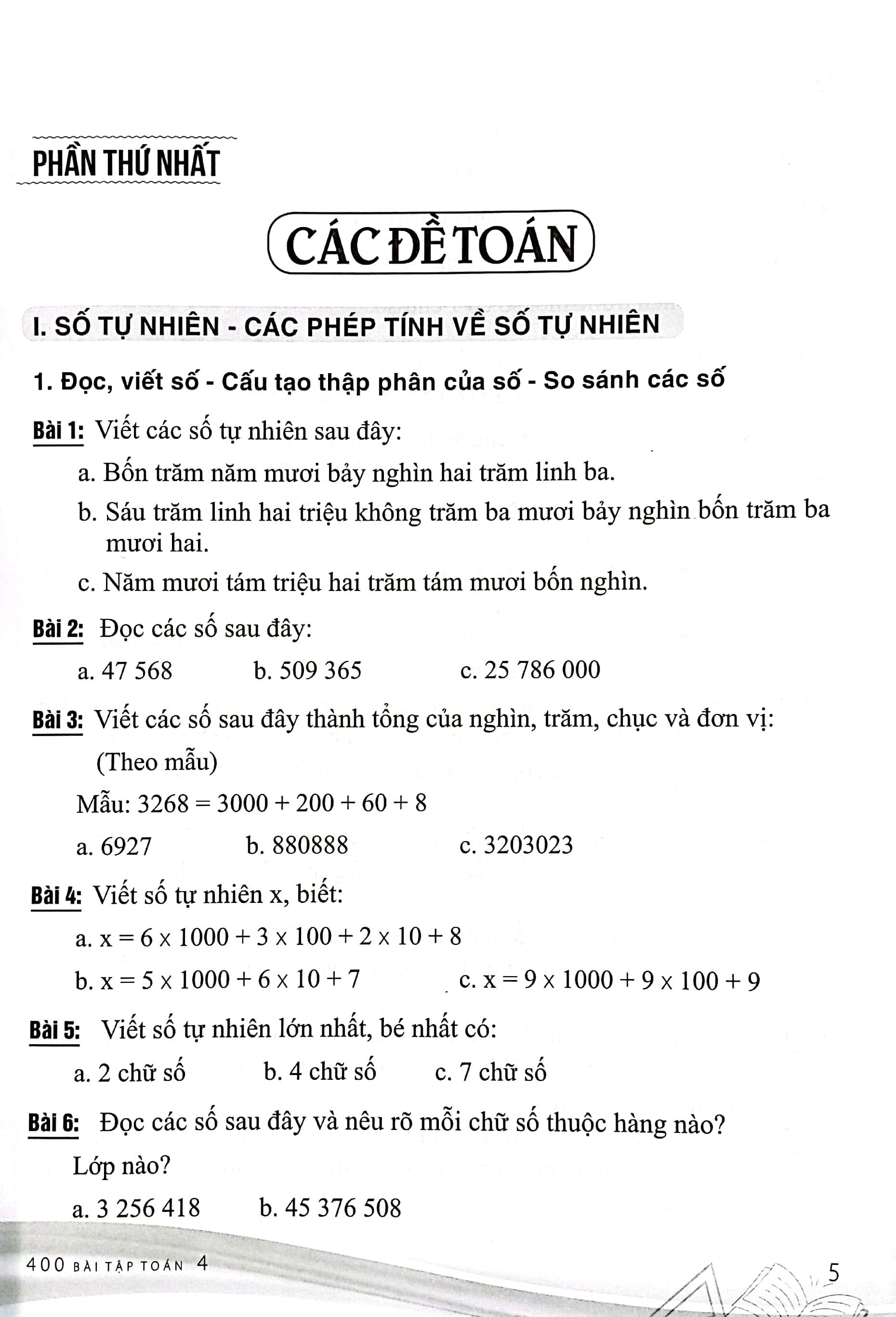 Tuyển Chọn 400 Bài Tập Toán 4 (Theo Chương Trình Giáo Dục Phổ Thông Mới)
