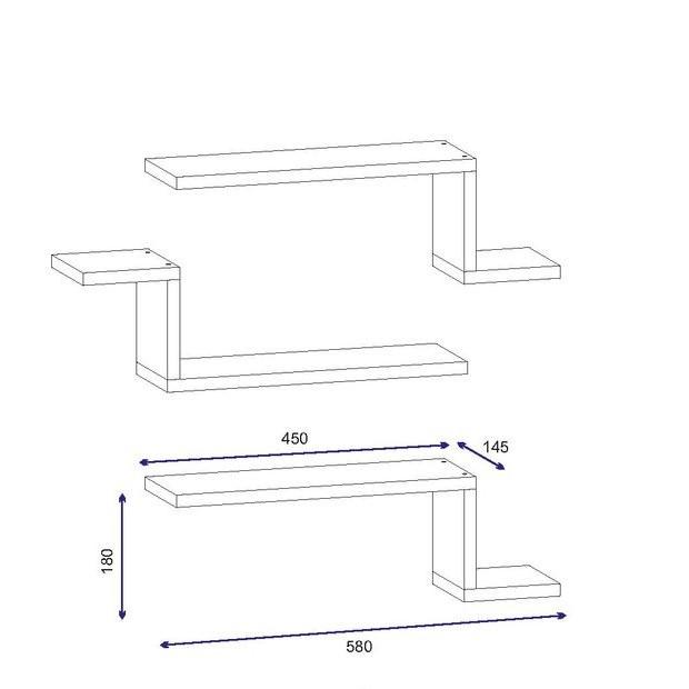 Bộ 3 Giá sách trang trí đẹp kệ gỗ treo tường hiện đại Decor nhà cửa như hình tiện dung