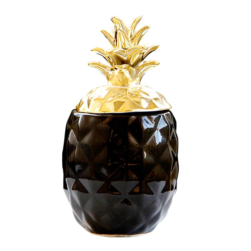 Hình ảnh Display Nordic Style Pineapple Shape Multi-Use Storage Jar Ornament Black L