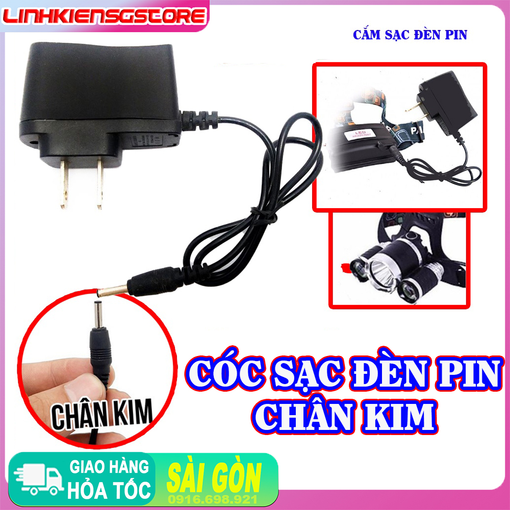 Cóc củ sạc đèn pin 4.2v chân tròn cho pin 18650 CHO ĐÈN ĐỘI ĐẦU ĐÈN PIN CẦM TAY