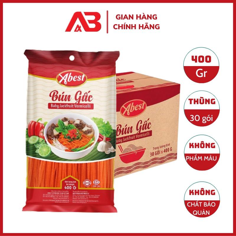 Bún khô Gấc ABEST/400G/Bún tươi hữu cơ/Bún tươi hữu cơ/Dai ngon/Không chất bảo quản/Không phẩm màu/Hàng xuất khẩu