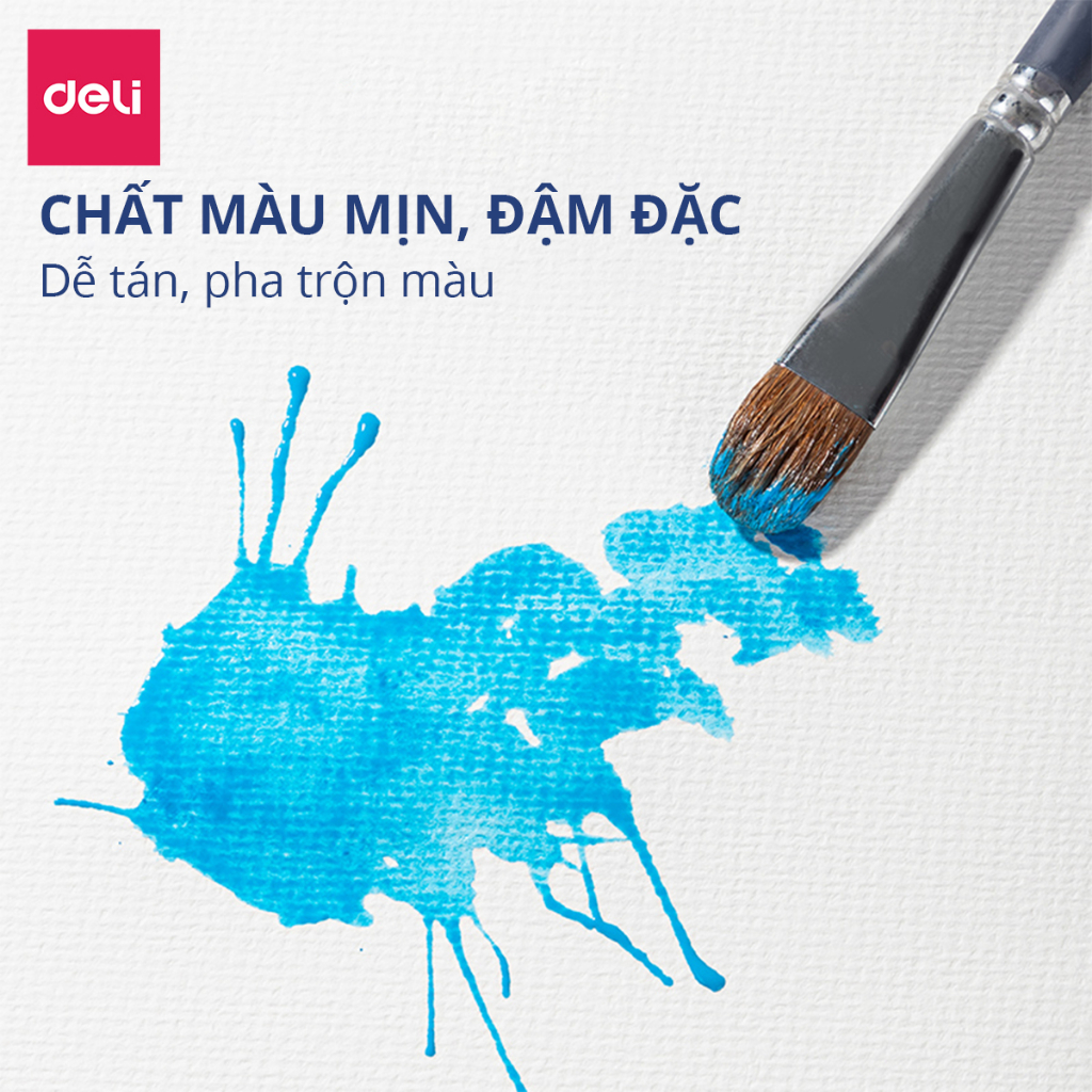 Màu Acrylic tuýp mini chuyên nghiệp Deli - 5ml/tuýp - Vẽ vải / Vẽ quần áo / Vẽ giày - 12/18/24 màu