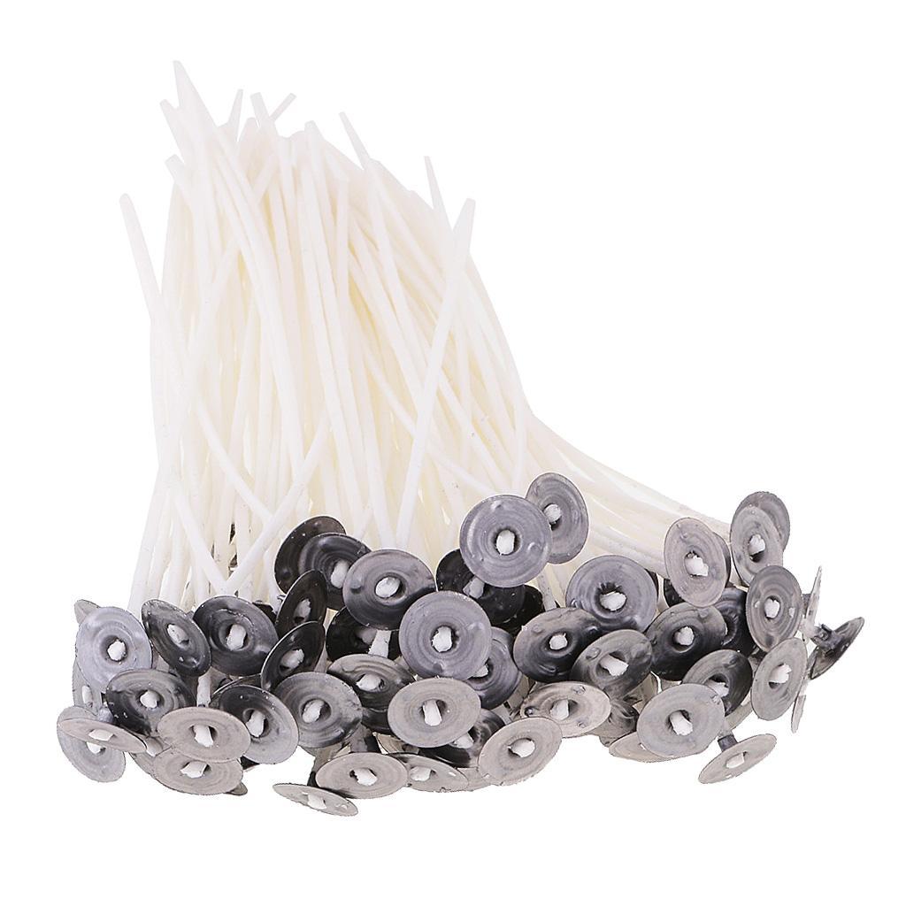 3-4pack Wholesale Cotton Candle Wicks with Sustainers for Candle Making 100pcs