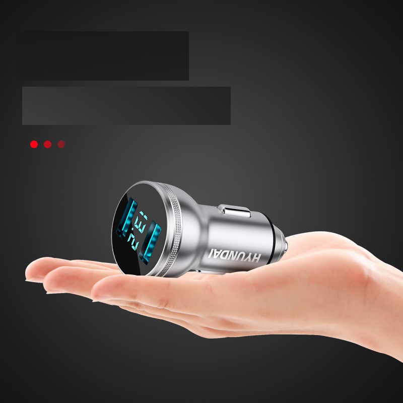 Tẩu sạc trên ô tô Hyundai siêu nhanh QC3.0 5a 2 cổng chuyển đổi 24v chống cháy nổ có đèn led