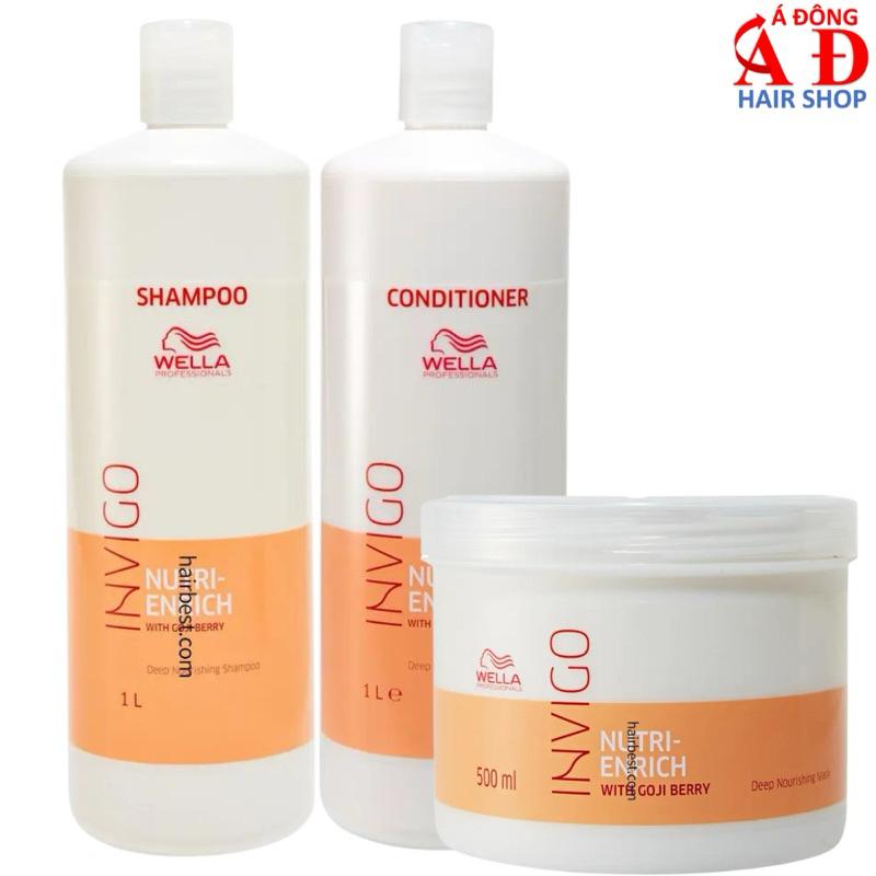 Bộ Dầu Gội Xả Hấp Ủ WELLA Invigo Nutri Enrich Dưỡng Ẩm Suôn Mượt Tóc Khô Hư Tổn Đức
