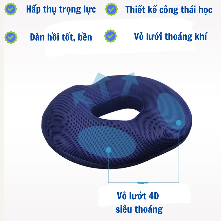 Gối lót Ghế ngồi cho dân văn phòng, lái xe. Chống đâu xương cụt đau mông