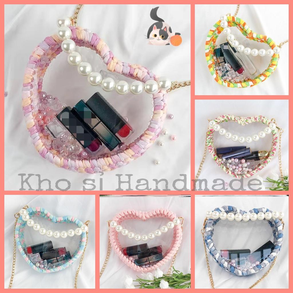 Mica trái tim nhọn đầu chuyên làm túi xách handmade