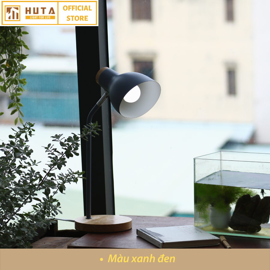 Đèn Học Để Bàn Đế Gỗ HUTA LVG1 Chống Cận, Vintage, Decor Trang Trí Bàn Học Bàn Làm Việc, Bóng Đèn Led Đổi Màu Tiết Kiệm Điện