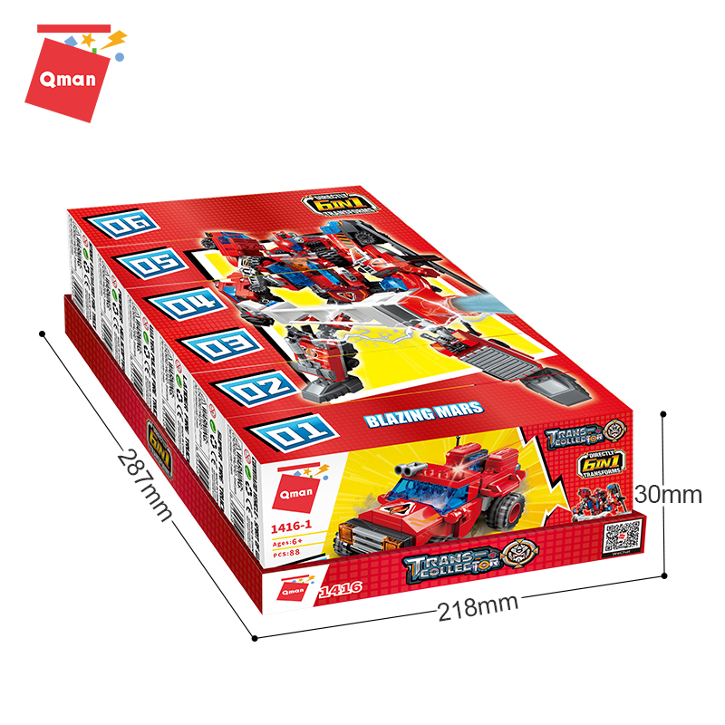 Đồ chơi lắp ráp xếp hình Robot Qman 1416 – Chiến binh Sao hỏa rực rỡ - Dành cho bé trai từ 6 tuổi
