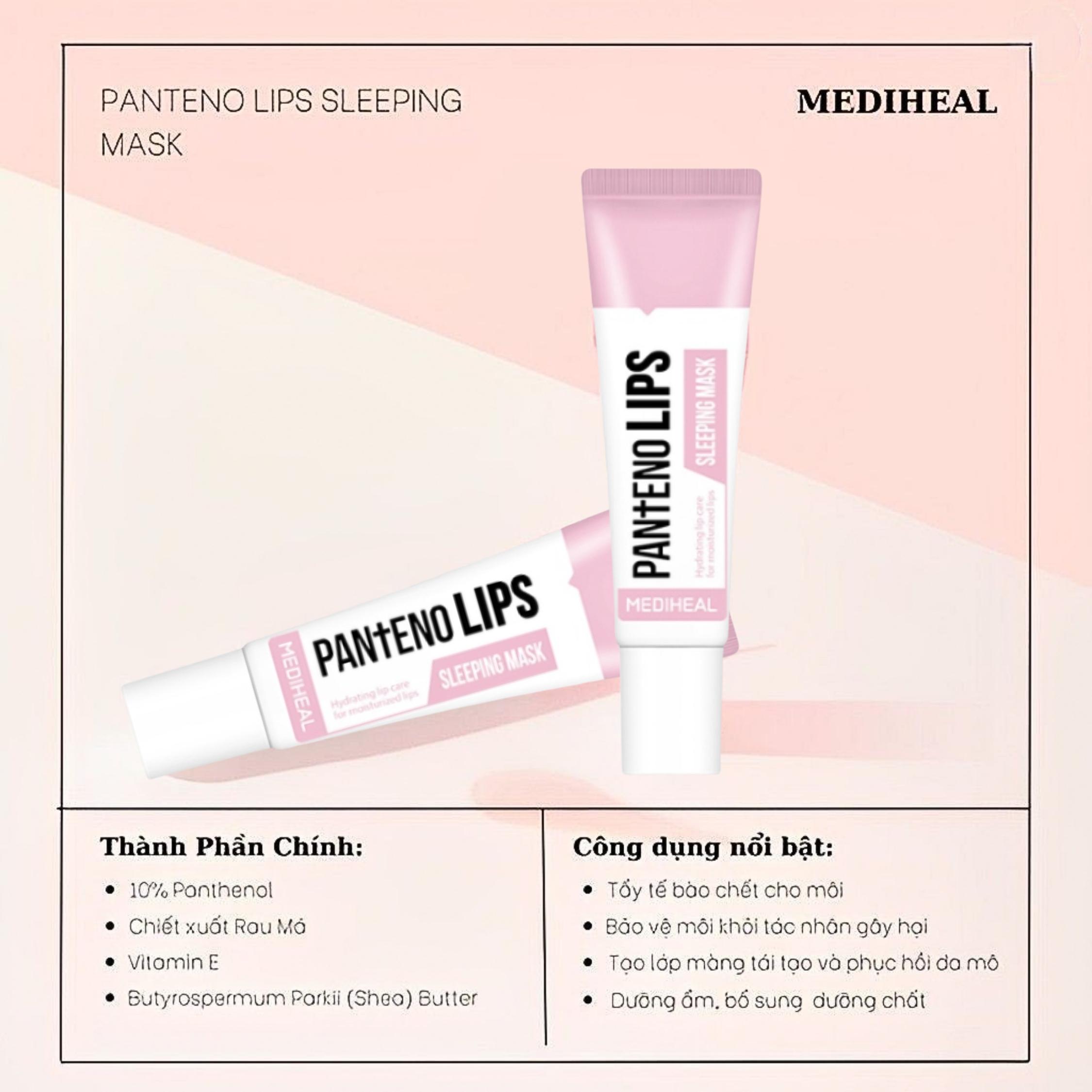 Mặt Nạ Ngủ Môi Mediheal Pantenolips Sleeping Mask Son Dưỡng (Hồng) 10ml