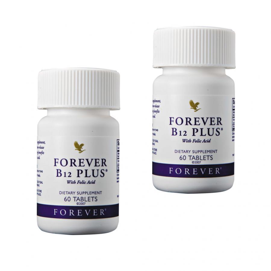 Combo 2 hũ Forever B12 Plus – kết hợp vitamin B12 và Acid Folic-60 viên/hũ