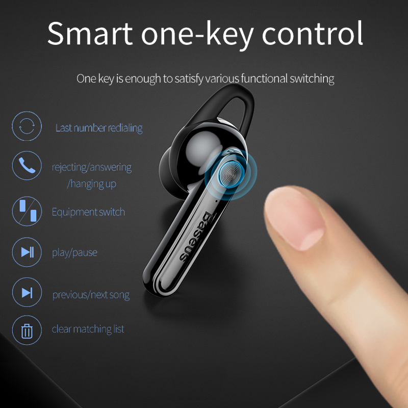 Tai nghe bluetooth BASEUS TWS sạc không dây cảm ứng chạm điều khiển thông minh - Hàng chính hãng