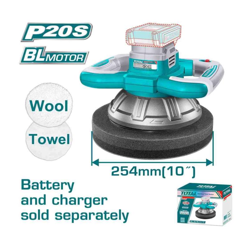 MÁY ĐÁNH BÓNG KHÔNG CHỔI THAN DÙNG PIN 20V (KHÔNG KÈM PIN &amp; SẠC) TOTAL TOPLI202548 - HÀNG CHÍNH HÃNG