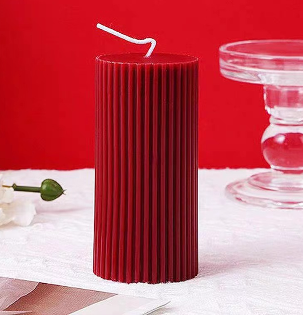 Nến trụ tròn hoa văn sọc  trang trí noel giáng sinh trang trí tiệc