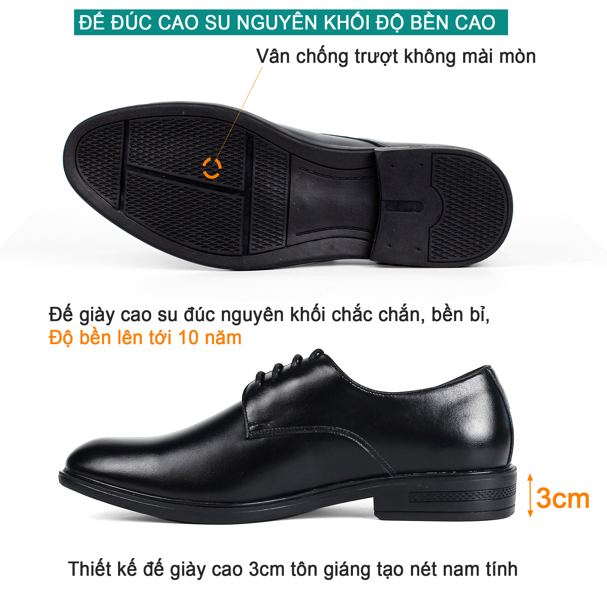 Giày nam Derby công sở da bò nappa cao cấp G113- Bụi leather- hộp sang trọng - Bảo hành 12 tháng