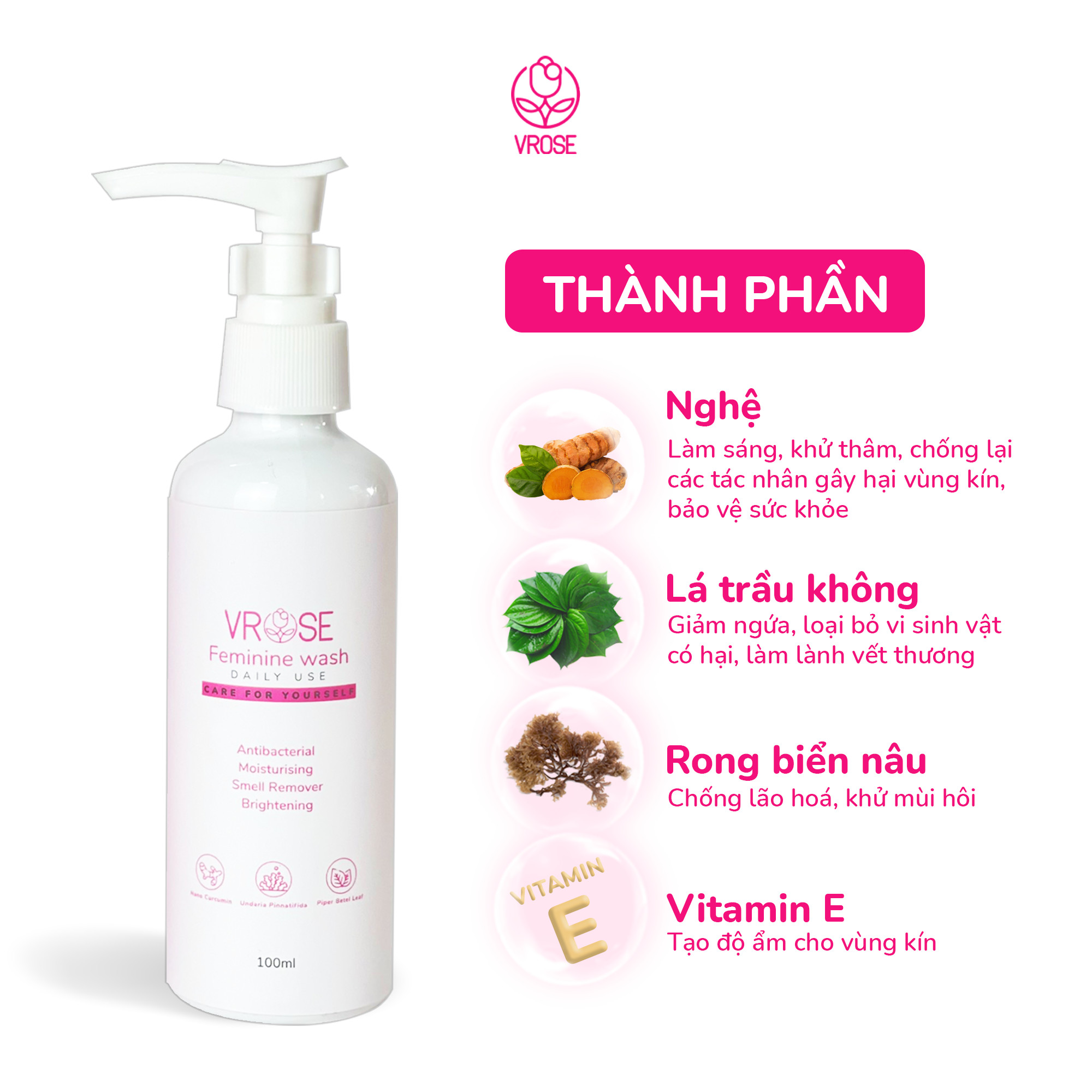 Dung dịch vệ sinh phụ nữ nano nghệ Vrose