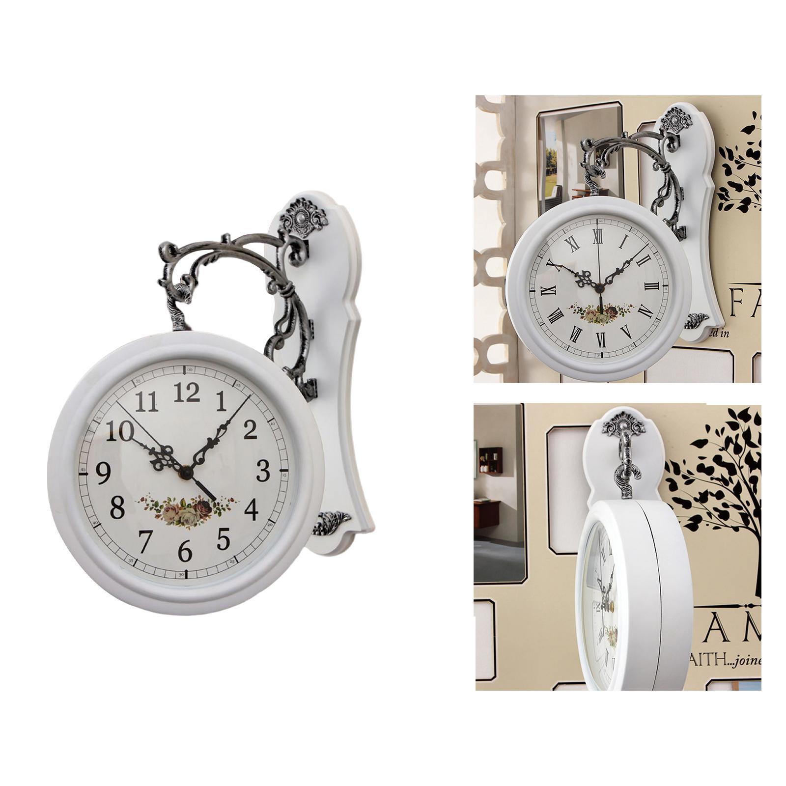 Double Sided Wall Clock Study Living Room Indoor Outdoor Station Clock