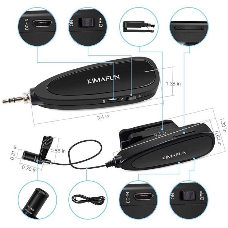 Micro không dây cài ve áo kimafun g130 cho điện thoại máy quay camera máy ảnh