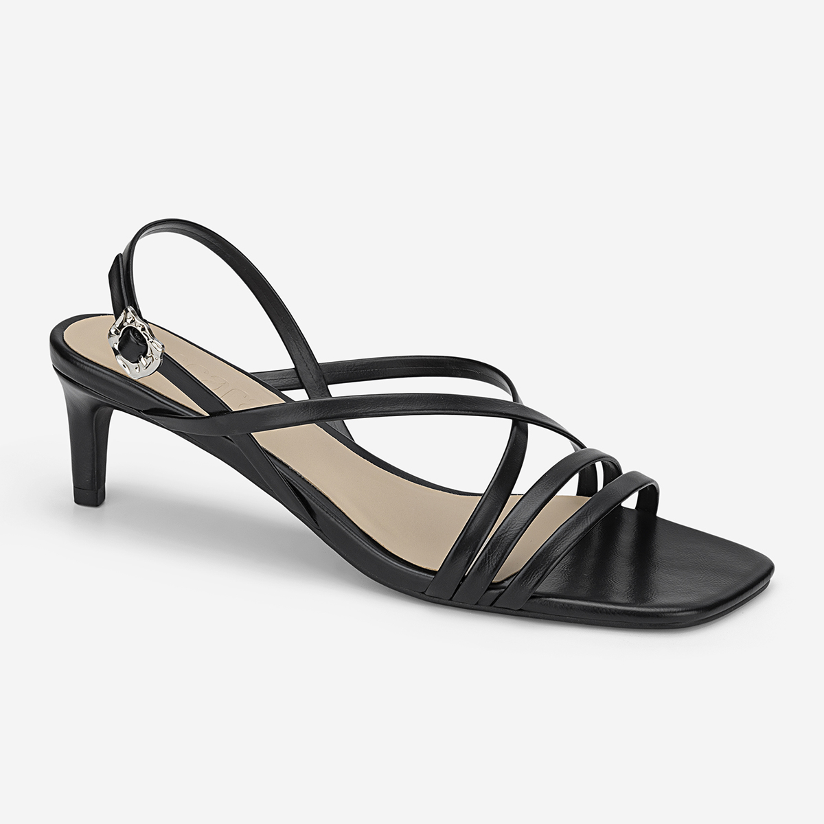 Vascara Giày Sandals Strappy Kitten Heel Nhấn Khóa Trang Trí - SDN 0818