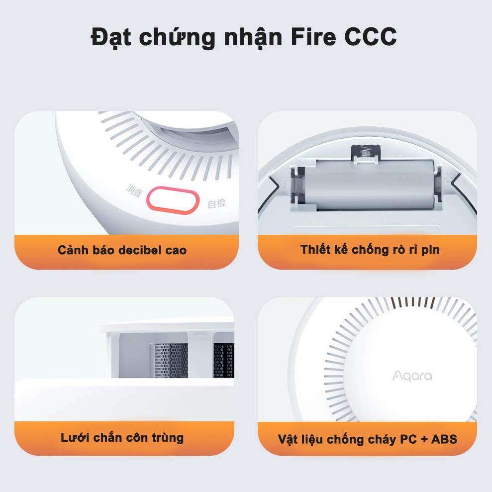 Cảm biến khói Aqara Smoke Sensor Thiết bị cảnh báo khói thông minh Quốc Tế - Hàng Chính Hãng