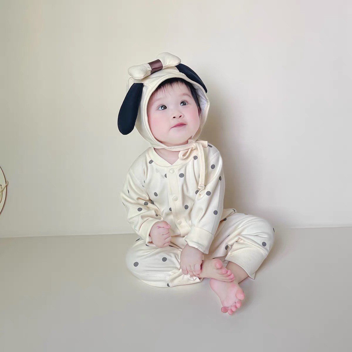 Mũ cotton tai cún khúc xương bằng bông đáng yêu cho bé MD257 Mimo Baby
