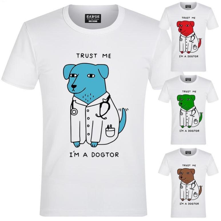 Áo thun trust me i'm a dogtor, hot trend 2022, vải cotton dày mịn mát, in cao cấp