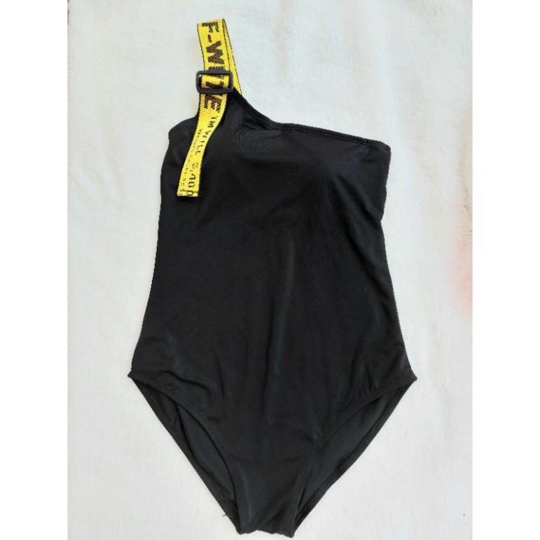 freeship Bikini liền 1 mảnh đen lệch vai sexy quyến rũ mặc đi biển đi bơi