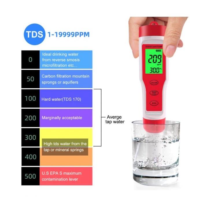 Máy Kiểm Tra Chất Lượng Nước Đo PH/ TDS/ TEMP độ chính xác cao
