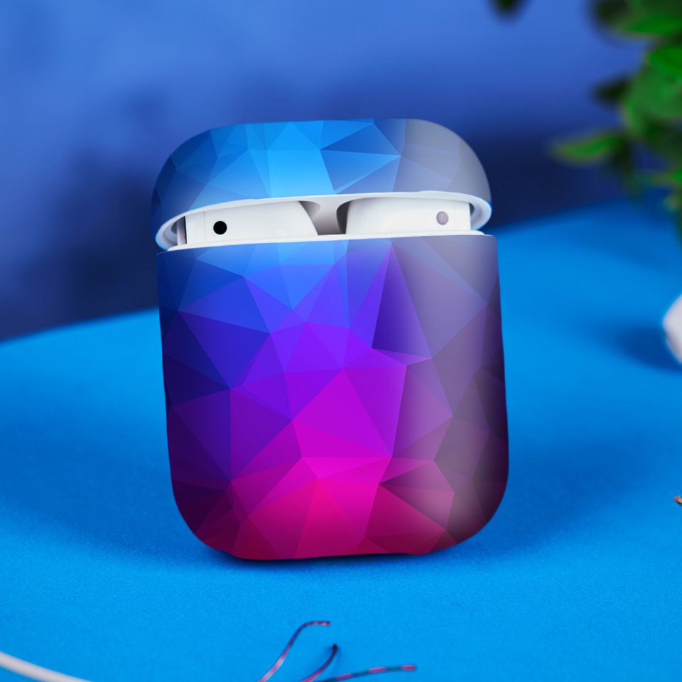 Miếng dán skin chống bẩn cho tai nghe AirPods in hình Vân kim cương - BG0025 (bản không dây 1 và 2)