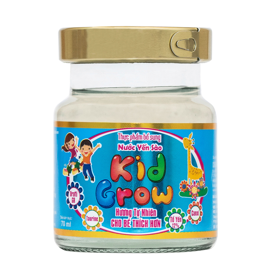 Nước Yến Sào KIDGROW 12% Tổ Yến Hương Cam/Dâu/Tự Nhiên - Khánh Hòa Nutrition - 6 Lọ x 70 ML